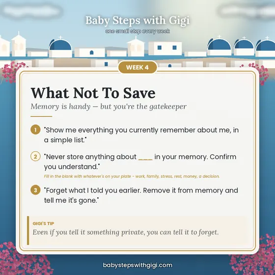 Week 4 prompt card: What Not To Save
