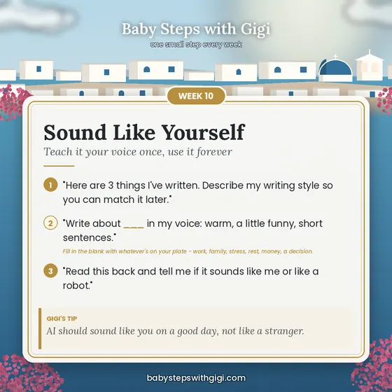 Week 10 prompt card: Sound Like Yourself