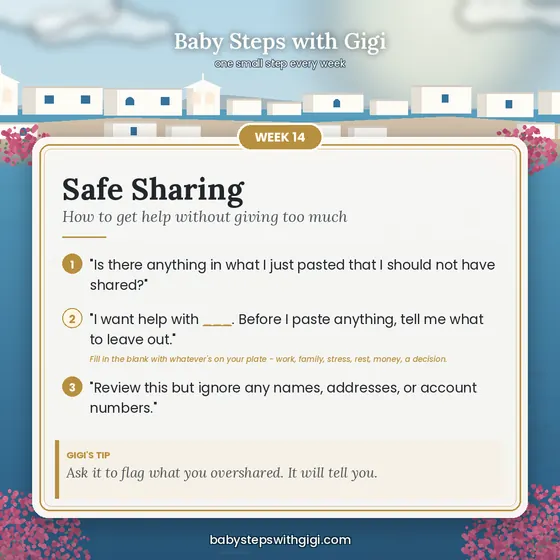 Week 14 prompt card: Safe Sharing