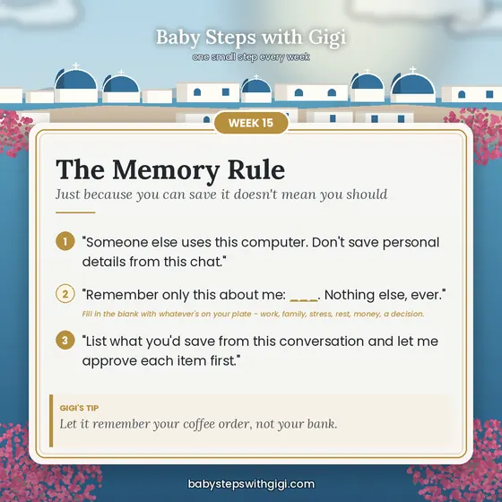 Week 15 prompt card: The Memory Rule