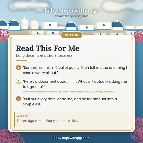 Week 16 prompt card: Read This For Me