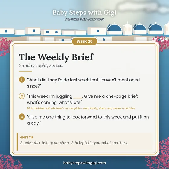 Week 20 prompt card: The Weekly Brief