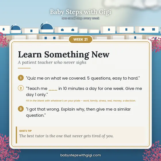 Week 21 prompt card: Learn Something New