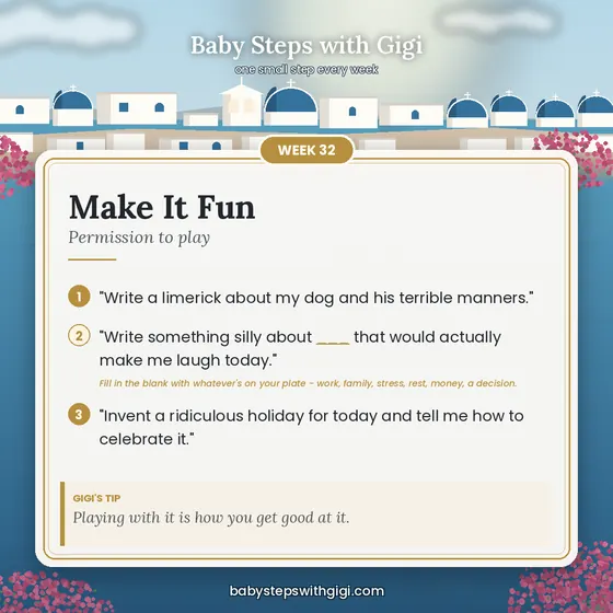 Week 32 prompt card: Make It Fun