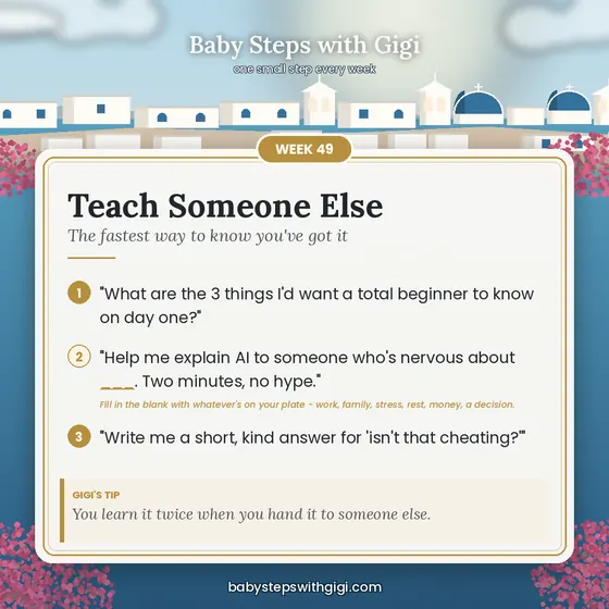 Week 49 prompt card: Teach Someone Else