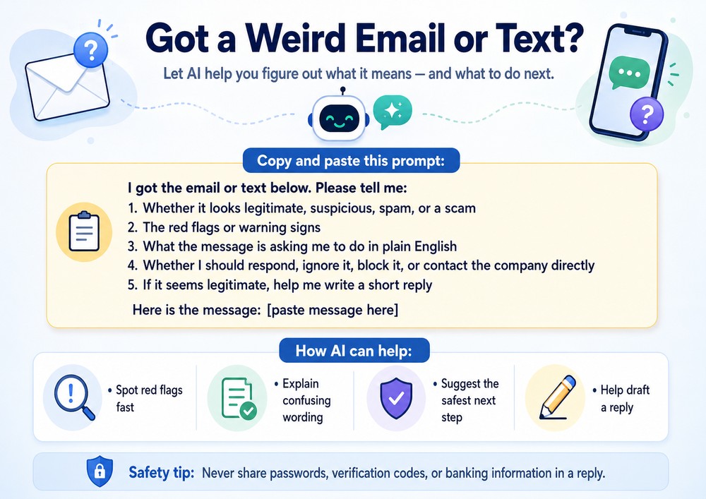 Got a weird email or text? Let AI help you figure out what it means and what to do next.